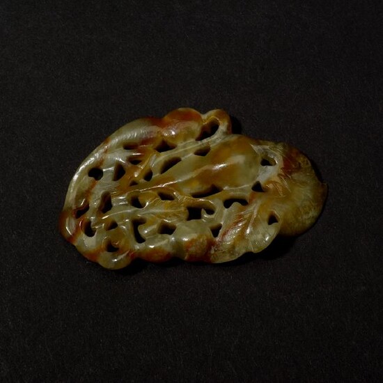 Russet Jade Carving of Double Gourd