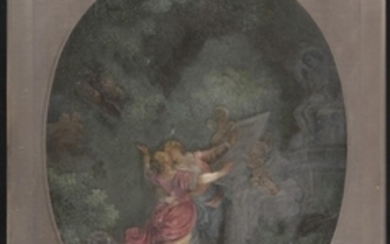 Kupferstichplatte "Le Serment D'Amour, nach Jean Honore Fragonard (1732-1806)