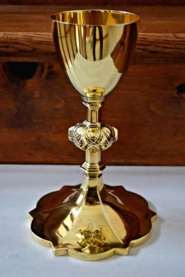 Antique Traditional All Sterling Silver Gothic Chalice