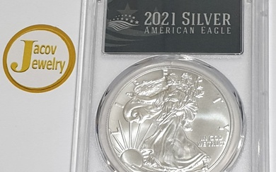 999 American Eagle pure silver coin graded PCGS MS 70...