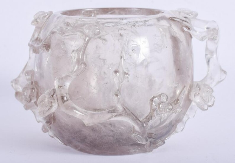 A 19TH CENTURY CHINESE CARVED ROCK CRYSTAL BRUSH WASHER