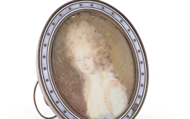 A 19TH CENTURY FRENCH SILVER-GILT AND ENAMEL PHOTOGRAPH FRAME