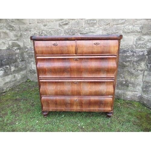A 19th century mahogany chest of drawers, fitted two short d...