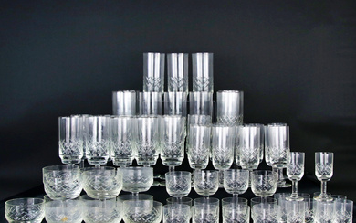 A 71-piece glassware set, crystal, probably Germany, 20th century.