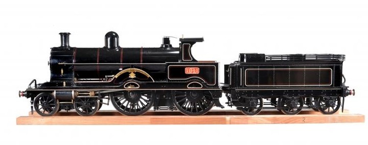 A 9½ inch gauge model of the LNWR Precursor Class 4-4-0 locomotive and tender No 1941 'Alfred the Great'