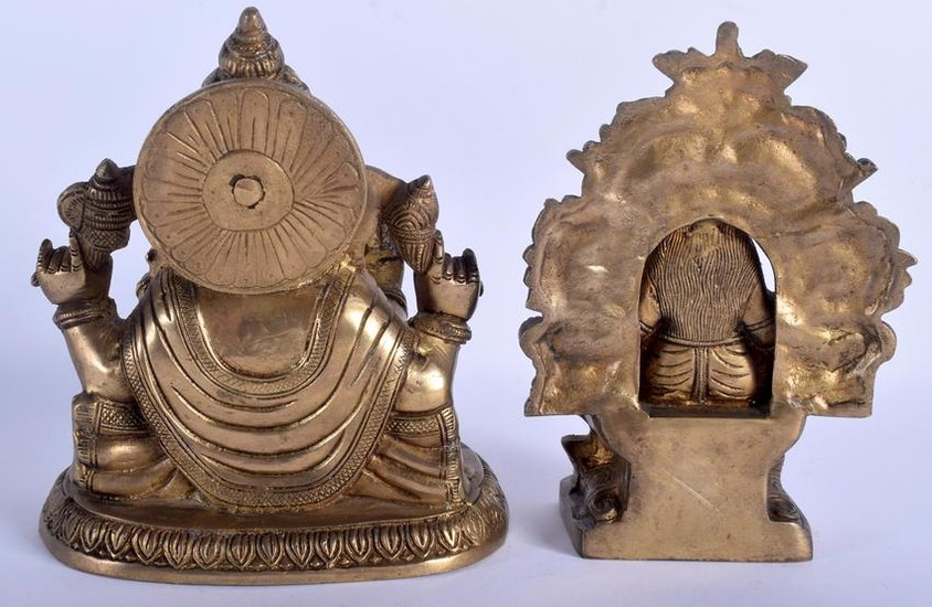 A BRASS STATUE IN THE GFORM OF GANESHA, together with