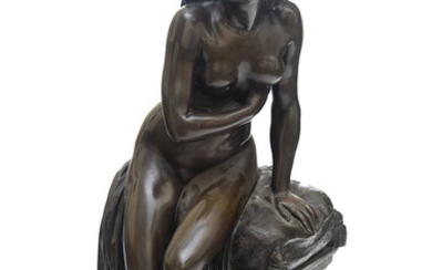 A BRONZE CASTING OF PSYCHE ABANDONED, 19TH CENTURY, AFTER THE MODEL BY AUGUSTIN PAJOU (FRENCH 1730-1809)