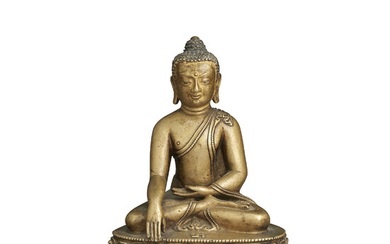 A BRONZE FIGURE OF BUDDHA TIBET, 14TH-15TH CENTURY