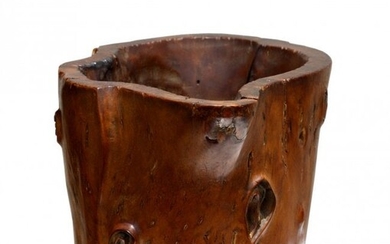A Burl Wood Brush Pot, Qing Dynasty