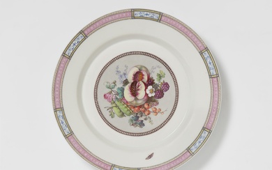A Berlin KPM porcelain plate with a fruit still life