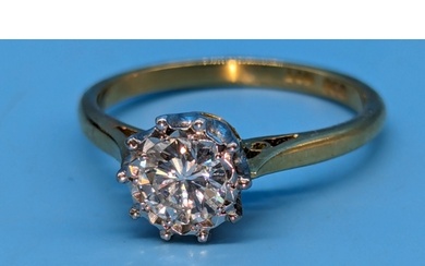 A Brilliant Cut 0.55ct Diamond Solitaire 18ct Gold Ring. Di...