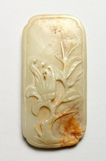 A CARVED JADE OBLONG PIECE.