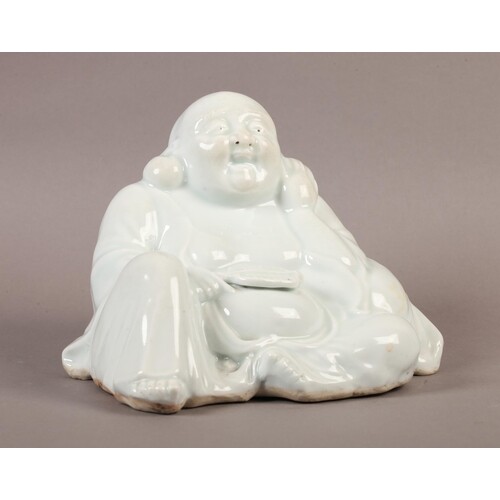 A CHINESE BLANC DE CHINE FIGURE OF A SEATED BUDDHA, 14cm hig...