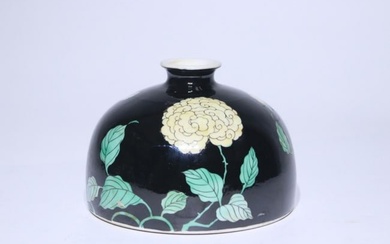A Chinese Black Ground Glazed Porcelain Water Pot