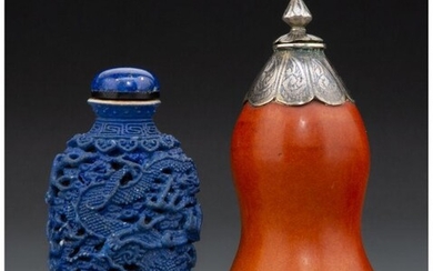 A Chinese Porcelain and a Double Gourd Snuff Bot