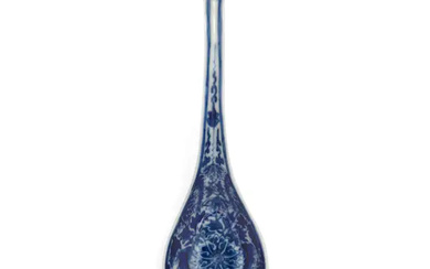 A Chinese blue and white 'lotus' spoon Qing dynasty, Guangxu mark and...