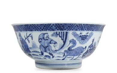 A Chinese blue and white porcelain "Dragon"bowl
