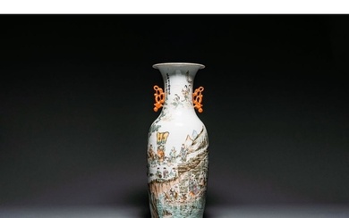 A Chinese qianjiang cai Vase, signed Wang Xingli, 19/20th C....