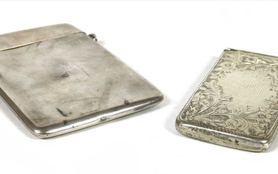 A Chinese white metal card case