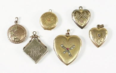 A Collection of Victorian Goldfilled Lockets.