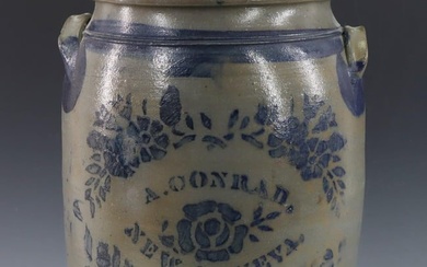 A. Conrad Cobalt Decorated Stoneware Jar