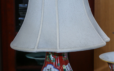A Continental Chinoiserie Vase Lamp