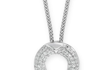 A DIAMOND PENDANT AND CHAIN in 18ct white gold