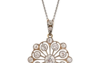 A DIAMOND PENDANT, EARLY 20TH CENTURY in yellow gold