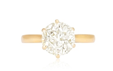A DIAMOND SINGLE-STONE RING The old brilliant-cut diamond w...