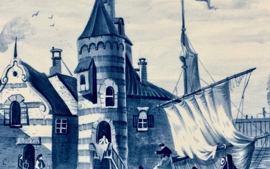 A Delft Framed Plaque, 19th Century