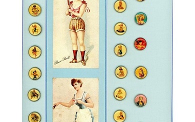 A FULL CARD OF ASSORTED DIVISION THREE PLASTIC BUTTONS