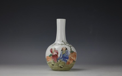 A Famille Rose Figure-storied Porcelain Vase with