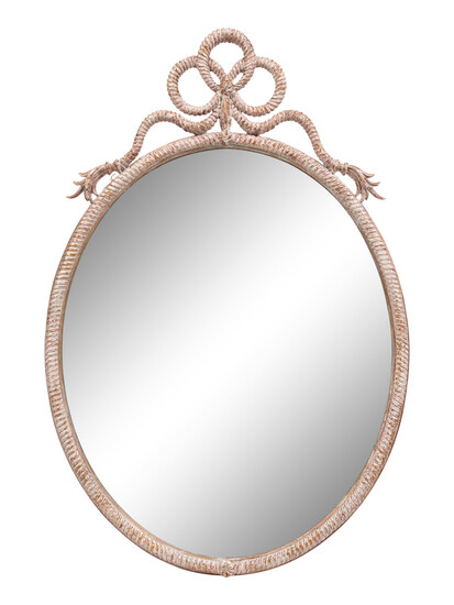 A French Cerused Wood "Rope" Mirror