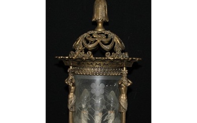 A French bronze hall lantern, cast in the Baroque taste with...