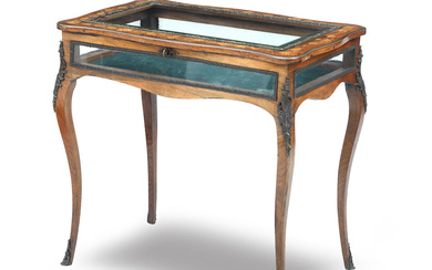 A French rosewood, marquetry and ormolu-mounted table vitrine Circa 1860