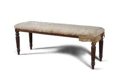 A GEORGE IV MAHOGANY FRAMED WINDOW SEAT, with...