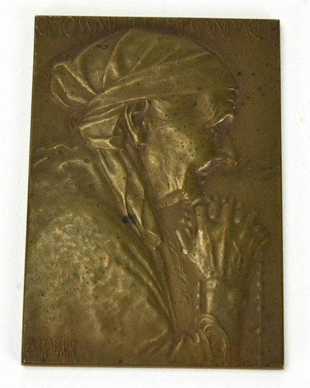 A Hartig C 1910 Miniature Bronze Plaque