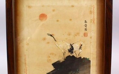 A JAPANESE MEIJI PERIOD WOODBLOCK PICTURE OF TWO