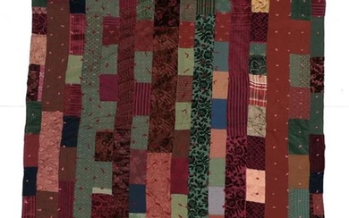 A Late 19th/Early 20th Century Tufted Country Thrift Quilt, incorporating...