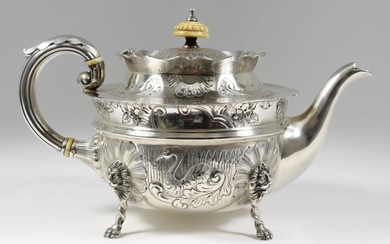 A Late Victorian Silver Circular Tea Pot, by John...