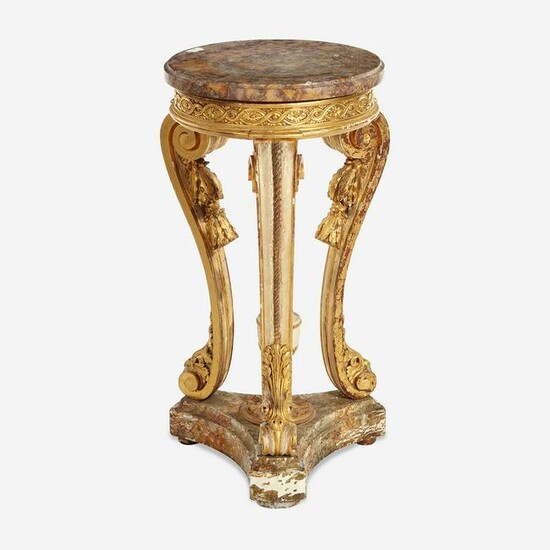 A Louis XV Style White-Painted and Parcel-Gilt