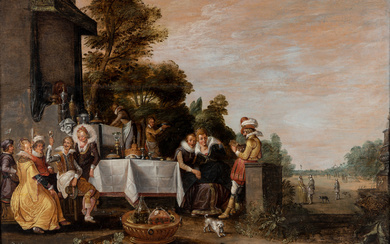 A Merry Company in a Garden,Circle Of Esaias van de Velde the Elder