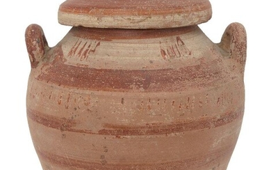 A Messapian pottery lidded stamnos, circa 4th century BC., the...