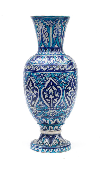 A Multan underglaze-painted pottery vase