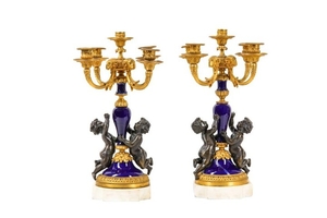 A PAIR OF LATE 19TH CENTURY FRENCH GILT AND PATINATED