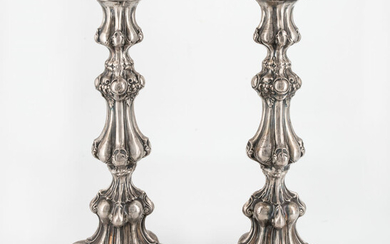 A Pair of Antique Silver Candlesticks