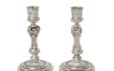 A Pair of Elizabeth II Silver Candlesticks by Britannia Silver Co. Ltd., London, 1966, Britannia Standard