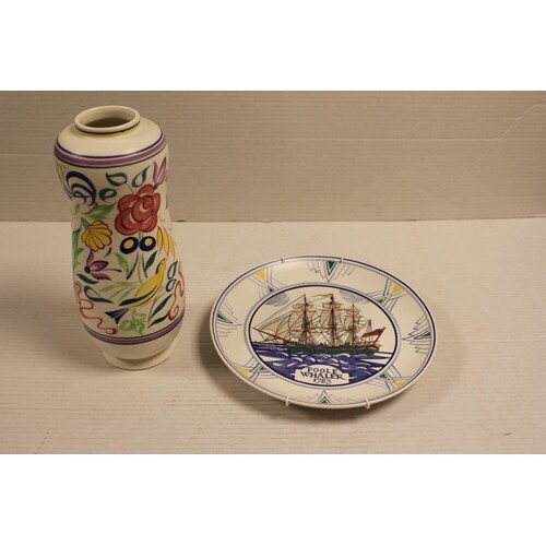 A Poole Pottery Arthur Bradbury Whaler plate painted by Nell...