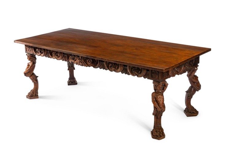 A Renaissance Revival Walnut Table