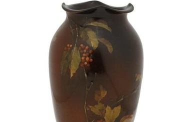 A Rookwood Mahogany glaze pottery vase, Albert Robert